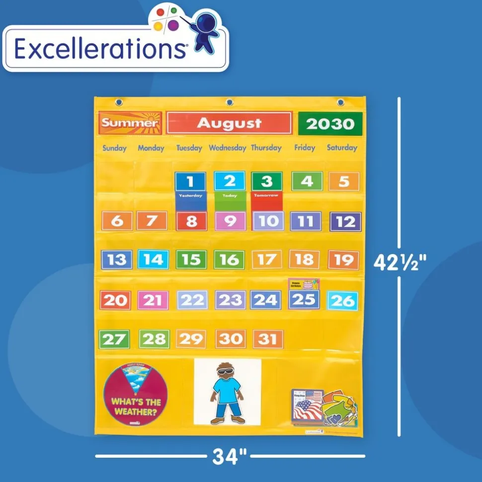 Excellerations® Classroom Calendar & Weather Pocket Chart