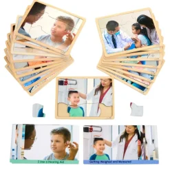 Excellerations® Disabilities & Doctor Puzzles - Set of 18 Wooden Puzzles