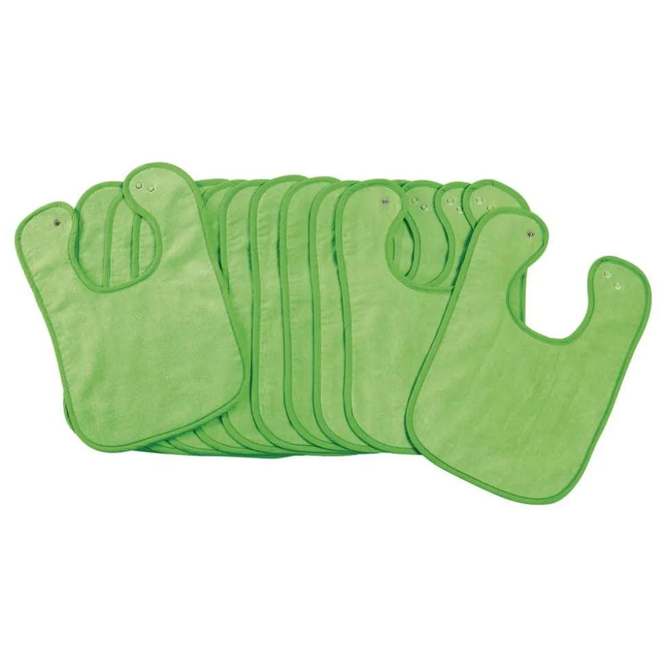 Excellerations® Dozen Green Bibs with Snaps