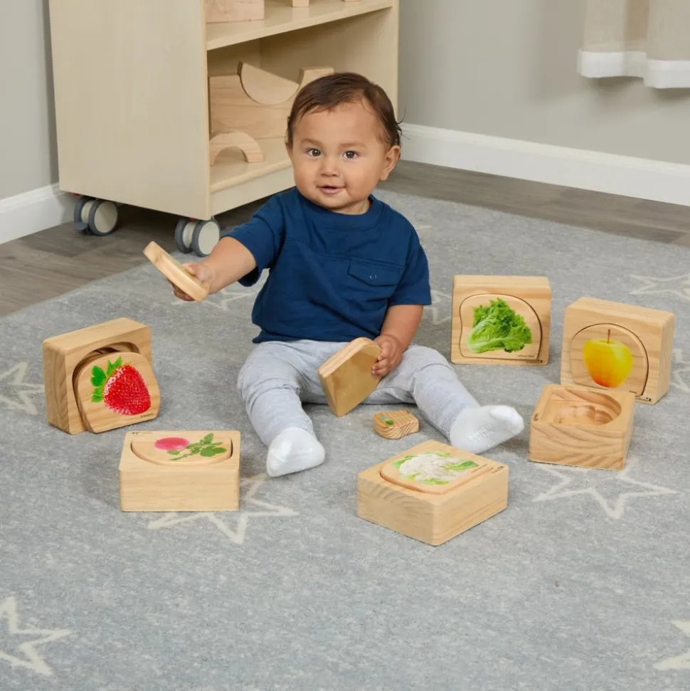 Excellerations® earlySTEM™ Life Cycle Nesting Puzzles - Fruit & Vegetable - Set of 6