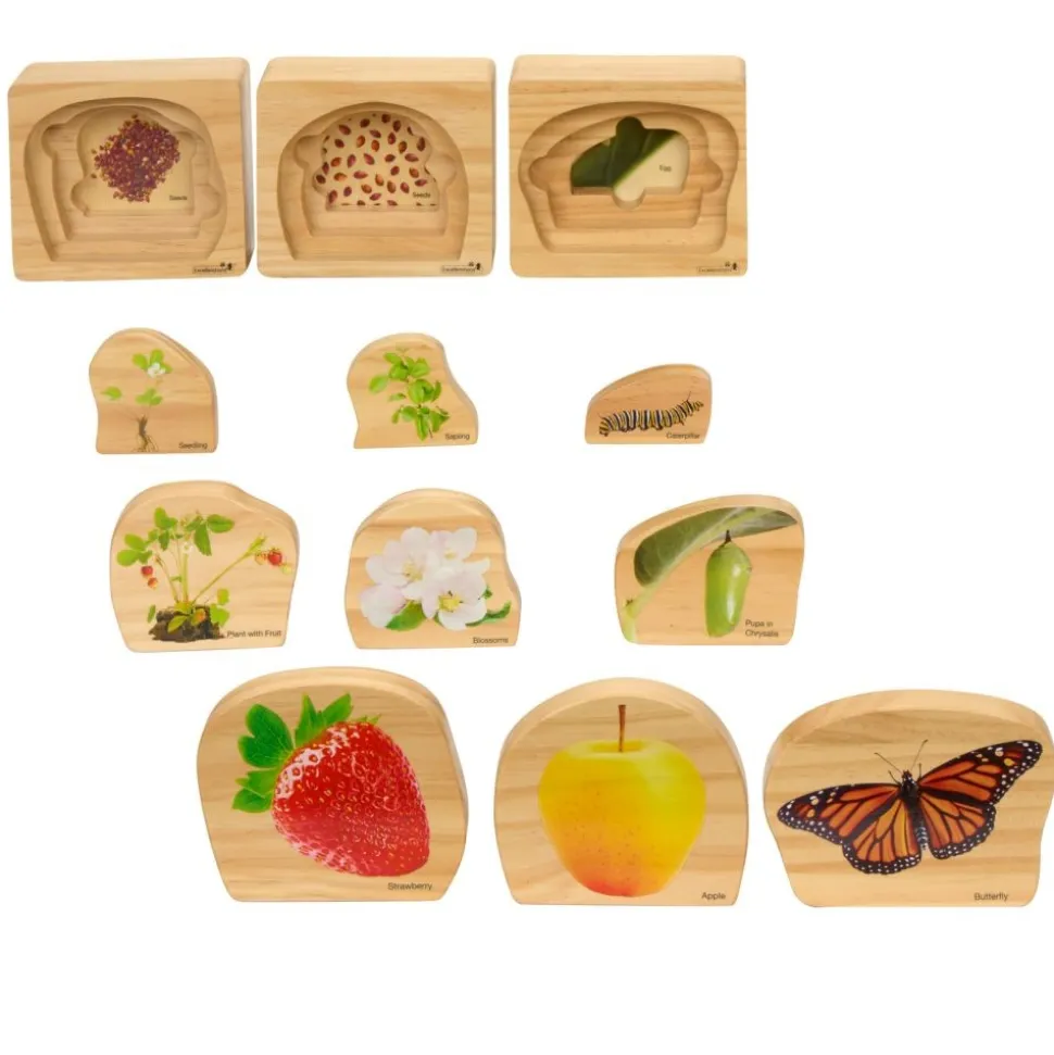 Excellerations® earlySTEM™ Life Cycle Nesting Puzzles, Fruit, Vegetable, and Animal