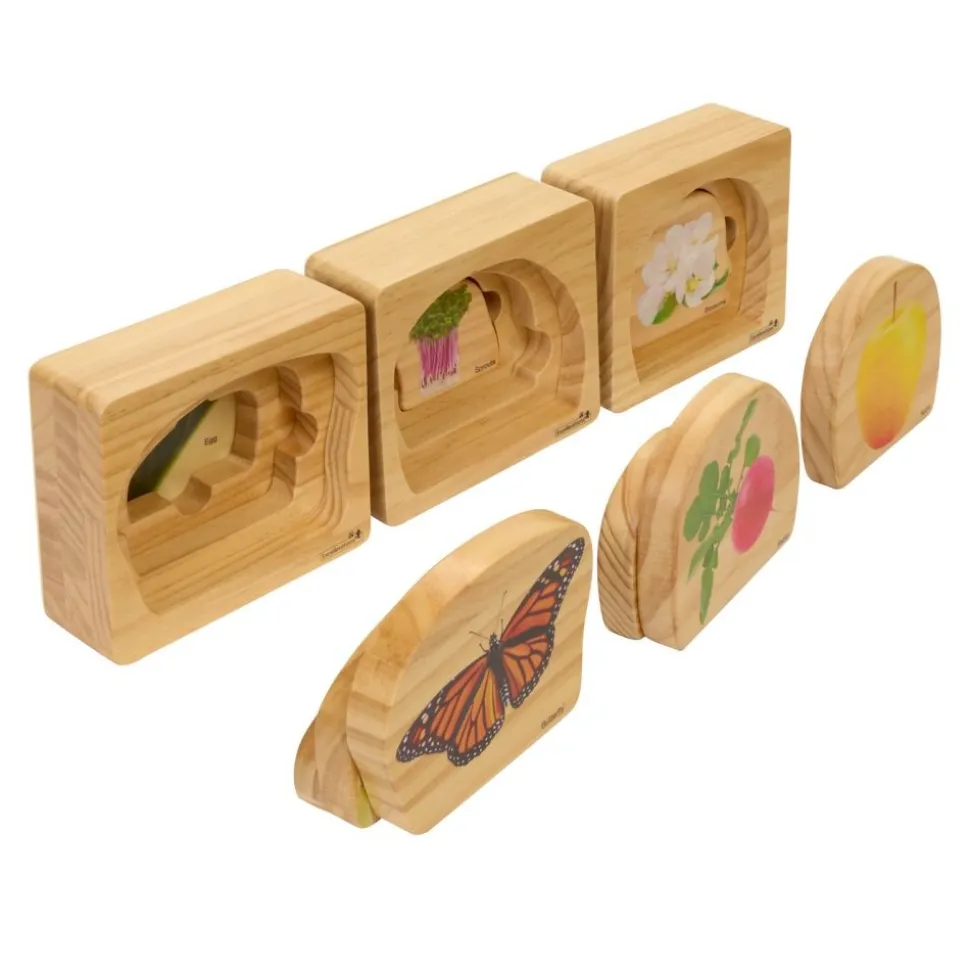 Excellerations® earlySTEM™ Life Cycle Nesting Puzzles, Fruit, Vegetable, and Animal