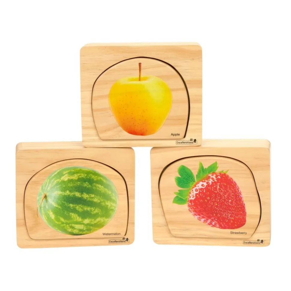 Excellerations® earlySTEM™ Life Cycle Nesting Puzzles - Fruit - Set of 3