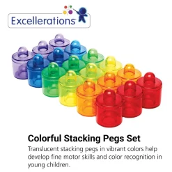 Excellerations® earlySTEM™ Translucent Stacking Pegs - 24 pieces