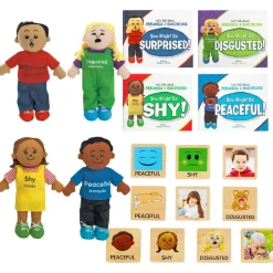 Excellerations® Emotions Books, Dolls and Blocks Kit 2 - 4 books 4 dolls 16 blocks