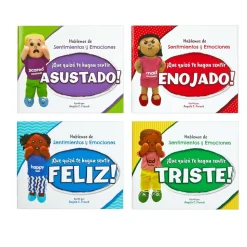 Excellerations® Emotions Spanish Books, Dolls, and Blocks Mega Kit - 8 books 8 dolls 32 blocks