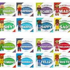Excellerations® English & Spanish Emotions Books + Dolls Full Set - 16 books 8 dolls