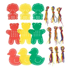 Excellerations® Extra-Large Animal Lacing Shapes - 9 Cards, 27 Laces