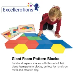 Excellerations® Giant Foam Pattern Blocks - 149 Pieces