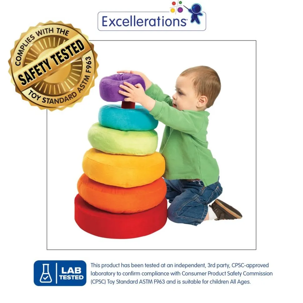 Excellerations® Giant Plush Rainbow Stacking Ring