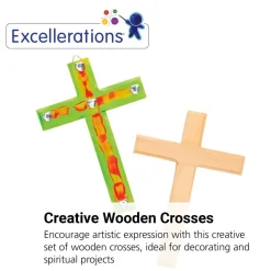 Excellerations® Hanging Wooden Crosses - Set of 12