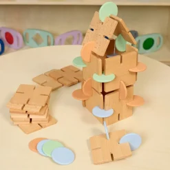 Excellerations® Interlocking Wood and Silicone Shapes - 40pcs