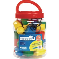 Excellerations® Jumbo Lacing Beads - 36 Pieces