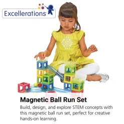 Excellerations® Magnetic Ball Run STEM Construction Set