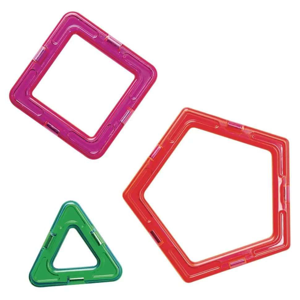 Excellerations® Magnetic Hinged Tiles with Wheeled Platforms STEM Construction Set - 66 Pieces