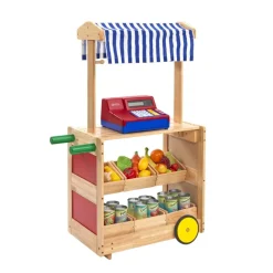 Excellerations Mobile Market Stand with Trays and Canopy