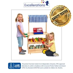 Excellerations Mobile Market Stand with Trays and Canopy