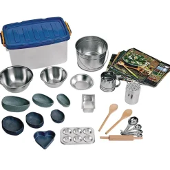 Excellerations® Mud Kitchen Accessory Set 36-Pieces and Storage