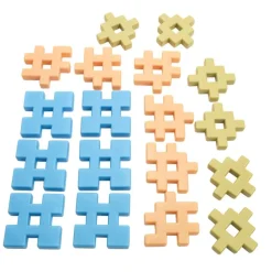 Excellerations® Natural Tones Waffle Blocks - 18 Pieces