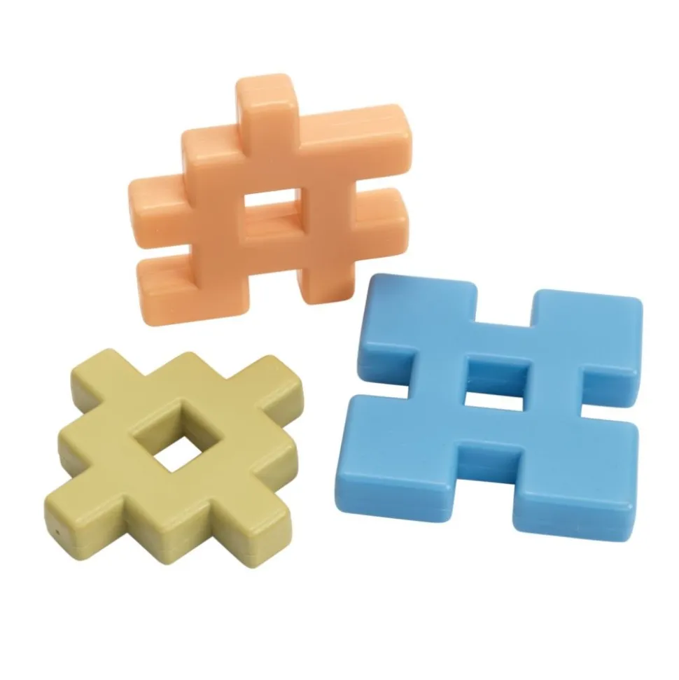 Excellerations® Natural Tones Waffle Blocks - 18 Pieces