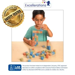 Excellerations® Natural Tones Grid Linking Cubes - 200 Pieces