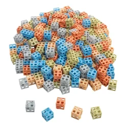 Excellerations® Natural Tones Grid Linking Cubes - 200 Pieces