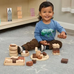 Excellerations® Natural Wood Puzzle and Stacker Set