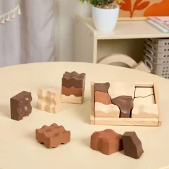 Excellerations® Natural Wood Puzzle and Stacker Set