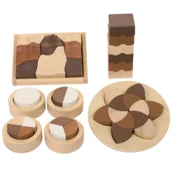 Excellerations® Natural Wood Puzzle and Stacker Set