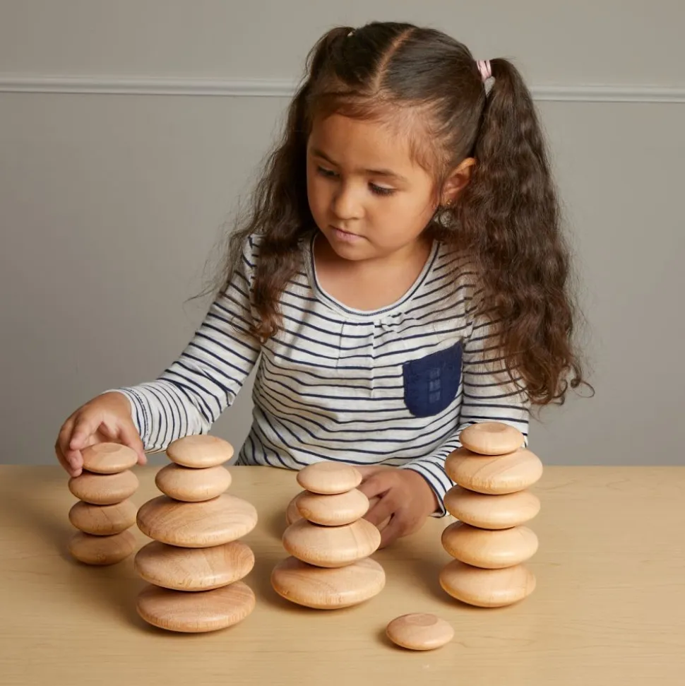 Excellerations® Natural Wood Stacking Stones Set of 20