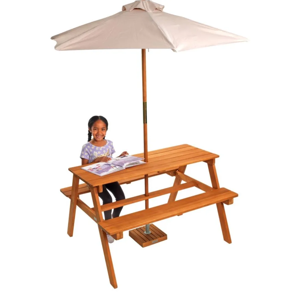 Excellerations® Outdoor Picnic Table with Umbrella - Large