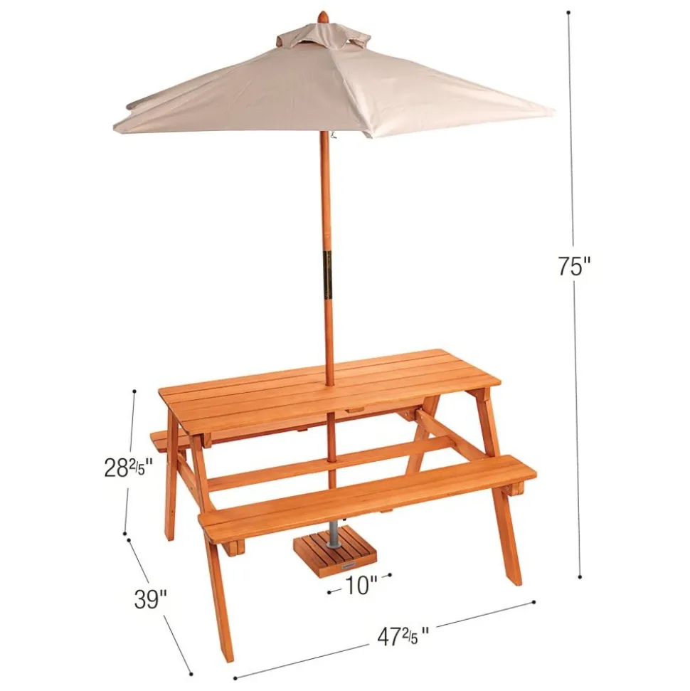 Excellerations® Outdoor Picnic Table with Umbrella - Large