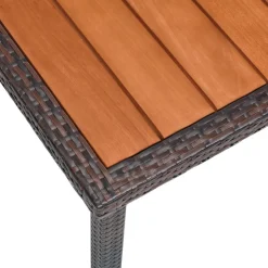 Excellerations® Outdoor Wicker Dining Set, 4-Piece Set with Table, Bench, and 2 Chairs (Preschool Height)