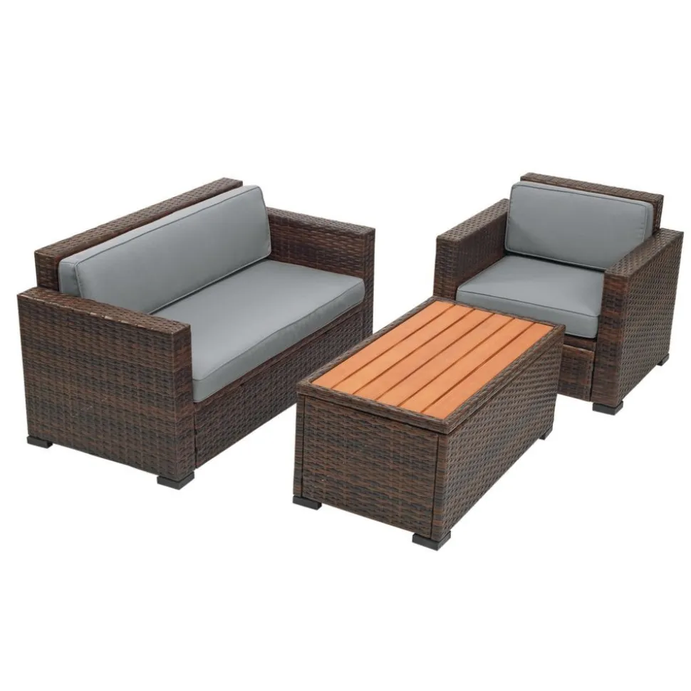 Excellerations® Outdoor Wicker Furniture 3-Piece Set (Preschool Height)