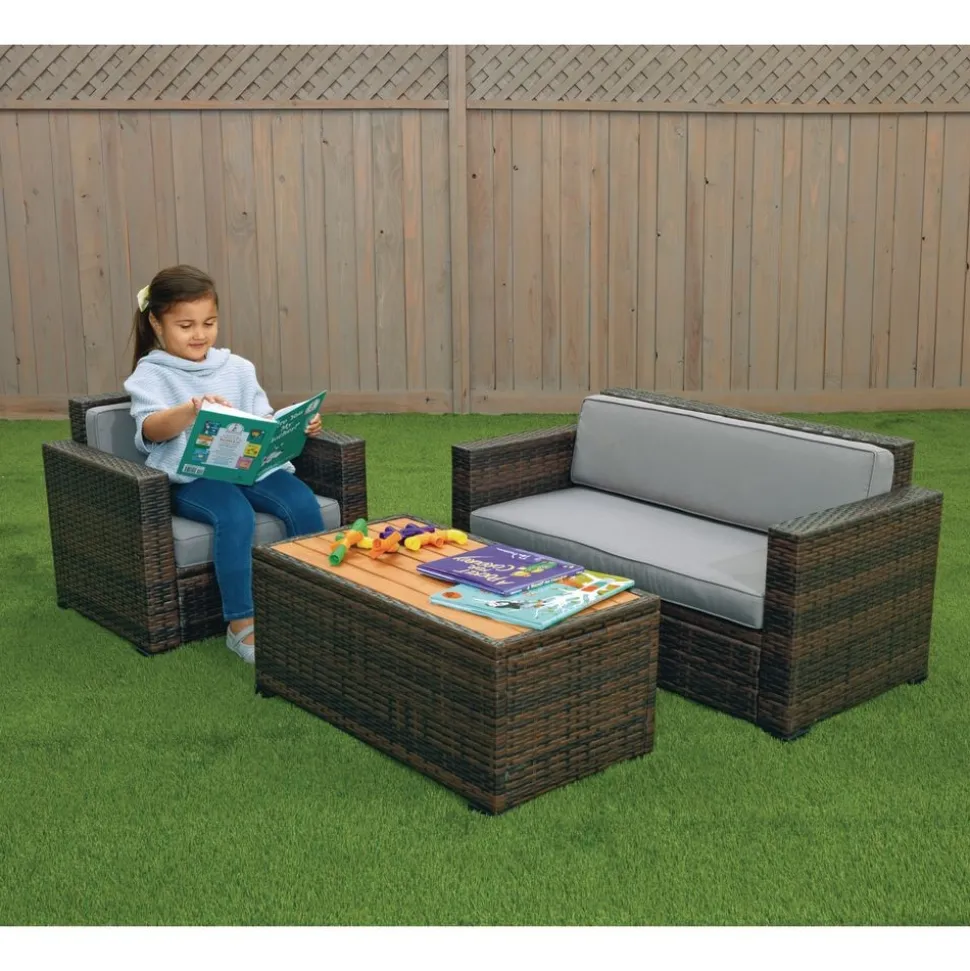 Excellerations® Outdoor Wicker Furniture 3-Piece Set (Preschool Height)