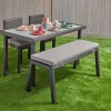 Excellerations® Outdoor Wicker Set - Table, Bench, & 2 Chairs 26" (School Age Height)