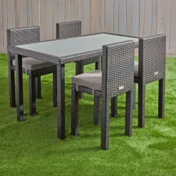 Excellerations® Outdoor Wicker Set - Table & 4 Chairs 26