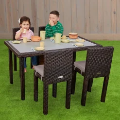 Excellerations® Outdoor Wicker Set - Table & 4 Chairs 26