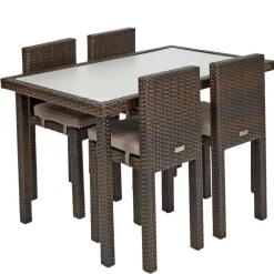 Excellerations® Outdoor Wicker Set - Table & 4 Chairs 26