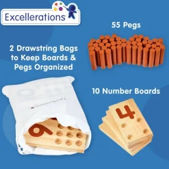 Excellerations® Peg Number Boards - Natural