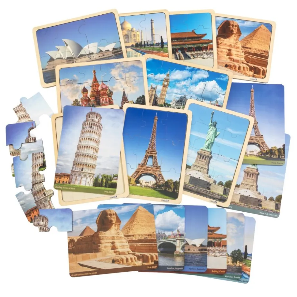 Excellerations® Photo-Real World Heritage Sites Puzzles and Posters - Set of 9 Each