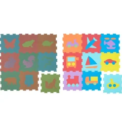 Excellerations® Play Mat Set: Woodland Animals & Transportation - Set of 18