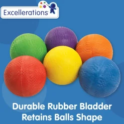 Excellerations® Premium Rubber Playground Balls - Set of 6