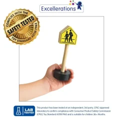 Excellerations® Premium Traffic Signs for Block Play - Set of 15