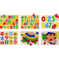 Excellerations® Preschool Puzzles - Letters, Numbers, and Signs - Set of 6