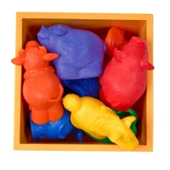 Excellerations® Rainbow Wooden Sorting Boxes & Jumbo Farm Counters Kit