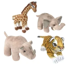 Excellerations® Realistic Plush Animals - Jungle Set of 4