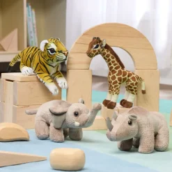 Excellerations® Realistic Plush Animals - Jungle Set of 4