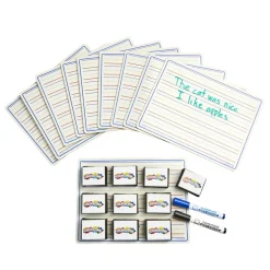 Excellerations® Reversible Dry-Erase Boards with Erasers - Set of 10