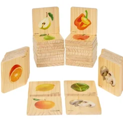 Excellerations® Reversible Wooden Vegetable & Fruit Tiles - Set of 36 Tiles